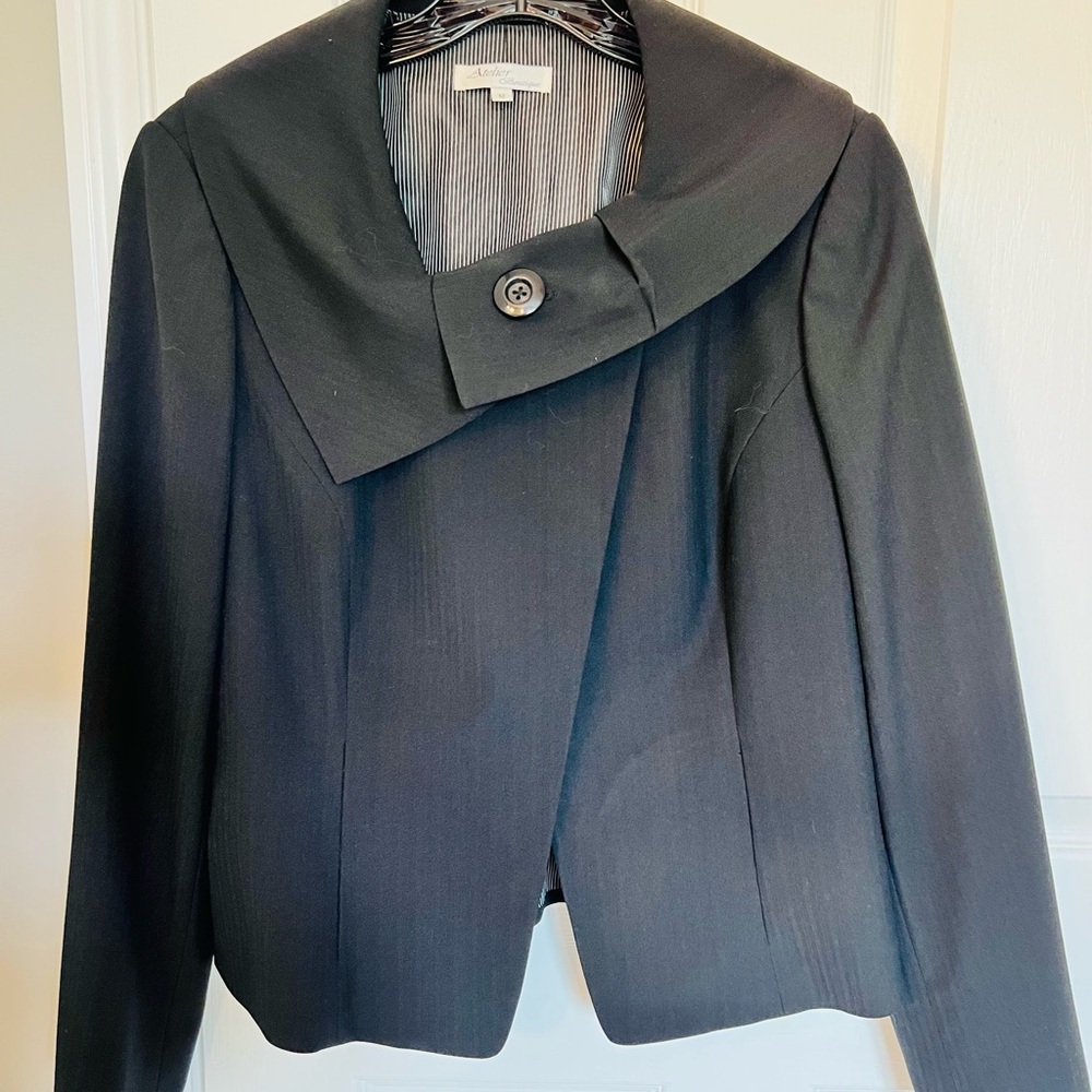 Chic Black Women's Blazer with Button Detail